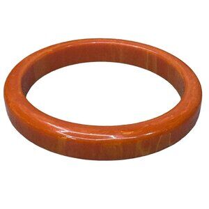 Vintage Butterscotch Orange Bakelite Bangle Bracelet 7.5” Retro Glossy Finish